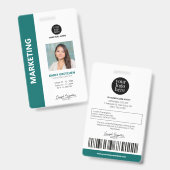 Personalisiert Moderne Berufliche Mitarbeiter-ID G Ausweis (Vorder- & Rückseite)
