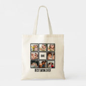 Personalisiert Moderne beste Mama je 8 FotoCollage Tragetasche (Rückseite)