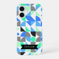 Personalisiert moderne Blaue Minte Geometrie