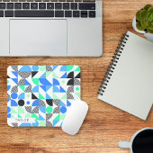 Personalisiert moderne Blaue Minte Geometrie Mousepad