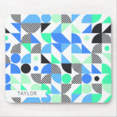 Personalisiert moderne Blaue Minte Geometrie Mousepad (Vorne)