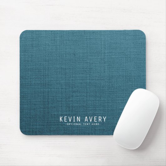 Personalisiert moderne Blue Linen Texture Mousepad (Mit Mouse)