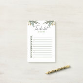 Personalisiert Moderne botanische Blätter im Wasse Post-it Klebezettel (Auf Schreibtisch)