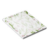 Personalisiert Moderne botanische Rosa Tulip Blume Notizblock (angewinkelt)