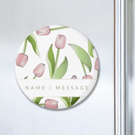 Personalisiert Moderne botanische Rosa Tulip Magnet