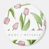 Personalisiert Moderne botanische Rosa Tulip Magnet (Vorne)
