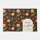 Personalisiert Moderne botanische Weihnachten froh Fußmatte (Vorderseite)
