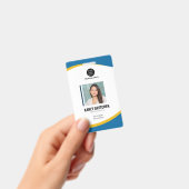 Personalisiert-Moderne Corporate Employee ID Blue Ausweis (Handheld)