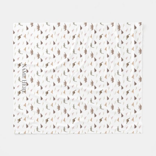 Personalisiert-moderne Dinosaurier Fleece Blanket (Vorderseite (Horizontal))