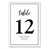 Personalisiert Moderne Elegance Hochzeit Tischnumm Tischnummer (Vorderseite)