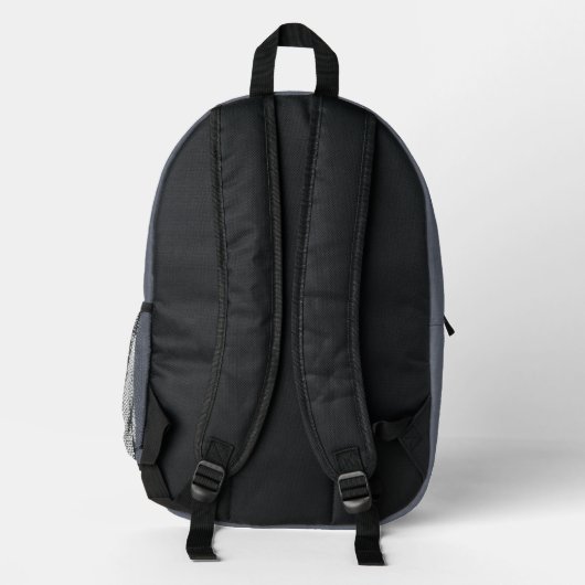 Personalisiert Moderne Elegante Blaue Graue Linse Bedruckter Rucksack (Rückseite)