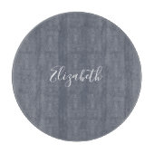 Personalisiert Moderne Elegante Blaue Graue Linse Schneidebrett (Vorderseite)