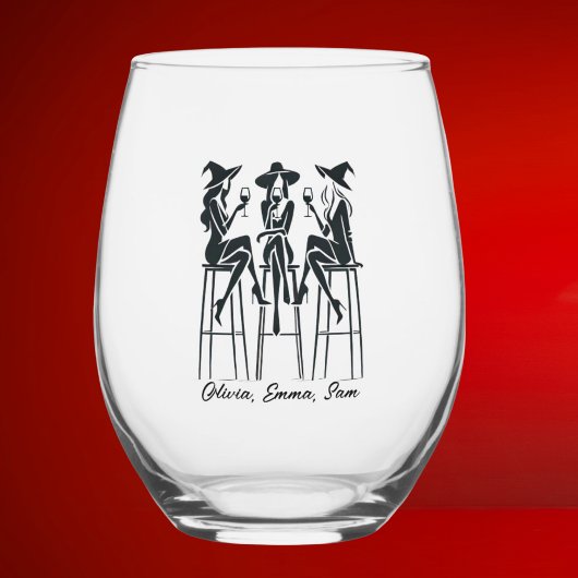 Personalisiert Moderne, elegante Hexen Weinbar Weinglas Ohne Stiel