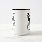 Personalisiert Moderne, elegante Hexen Weinbar Zweifarbige Tasse (Mittel)