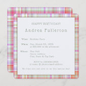 Personalisiert Moderne Elegante Karierte Geburtsta Einladung (Vorne/Hinten)