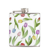Personalisiert Moderne farbenfrohe Tulip Blume Flachmann (Vorderseite)