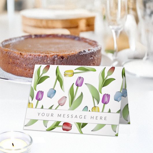 Personalisiert Moderne farbenfrohe Tulip Blume Karte