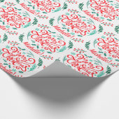 Personalisiert Moderne frohe Weihnachtskalligraphi Geschenkpapier (Ecke)