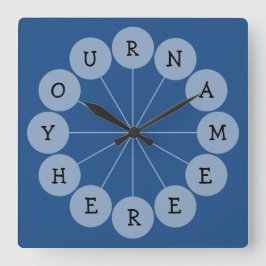 Personalisiert-moderne Fun Name Clock Quadratische Wanduhr