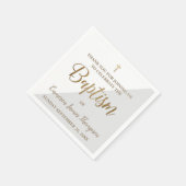 Personalisiert Moderne Goldgräber- und Weißtaufe Serviette (Ecke)