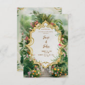 [Personalisiert] Moderne Hochzeit im Garten Einladung (Vorne/Hinten)