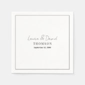 Personalisiert Moderne Minimal Classic Hochzeit Serviette (Vorderseite)