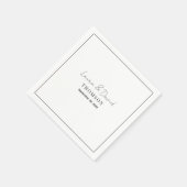 Personalisiert Moderne Minimal Classic Hochzeit Serviette (Ecke)