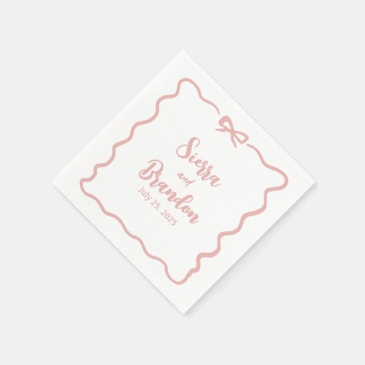 Personalisiert Moderne Minimalistische Hochzeit Na Serviette (Ecke)