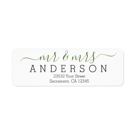 Personalisiert Moderne Mr. and Mrs. Familienname R (Vorne)