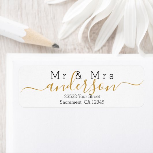 Personalisiert Moderne Mr. and Mrs. Familienname R (Insitu)