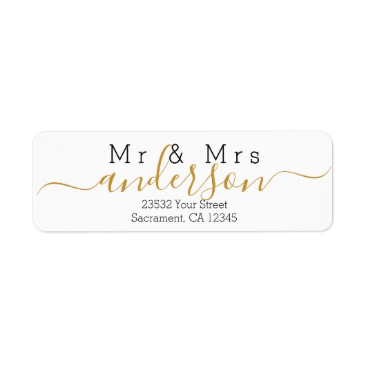 Personalisiert Moderne Mr. and Mrs. Familienname R (Vorne)