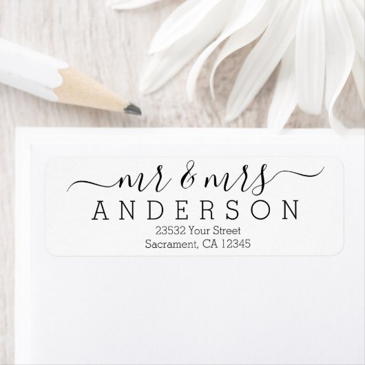 Personalisiert Moderne Mr. and Mrs. Familienname R (Insitu)