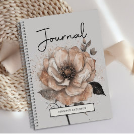 Personalisiert Moderne Rose Gold Floral Journal Notizblock