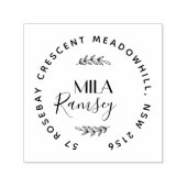 Personalisiert Moderne Rücksendeadresse Botanisch Permastempel (Design)
