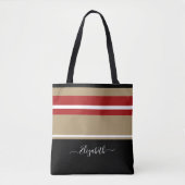 Personalisiert Moderne, trendige Black Red Tan Str Tasche (Vorderseite)