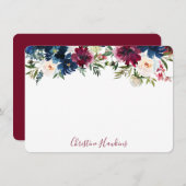 Personalisiert Moderne Wasserfarben Blumenstrauch Mitteilungskarte (Vorne/Hinten)