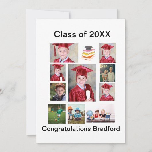 Personalisiert Moderner Abschluss 11 FotoCollage Einladung (Vorderseite)