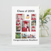 Personalisiert Moderner Abschluss 11 FotoCollage Einladung (Stehend Vorderseite)