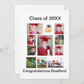 Personalisiert Moderner Abschluss 11 FotoCollage Einladung (Vorne/Hinten)