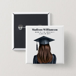 Personalisiert Moderner Abschluss Weibliche Gradui Button