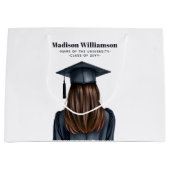 Personalisiert Moderner Abschluss Weibliche Gradui Große Geschenktüte (Vorderseite)