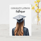 Personalisiert Moderner Abschluss Weibliche Gradui Karte (Gelbe Blume)