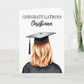 Personalisiert Moderner Abschluss Weibliche Gradui Karte (Vorderseite)