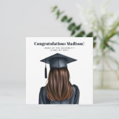 Personalisiert Moderner Abschluss Weibliche Gradui Karte (Stehend Vorderseite)