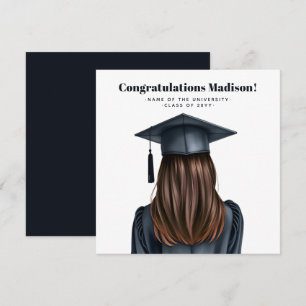 Personalisiert Moderner Abschluss Weibliche Gradui Karte