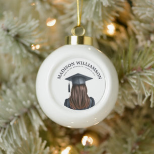 Personalisiert Moderner Abschluss Weibliche Gradui Keramik Kugel-Ornament