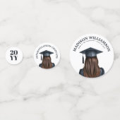 Personalisiert Moderner Abschluss Weibliche Gradui Konfetti (Rückseiten)