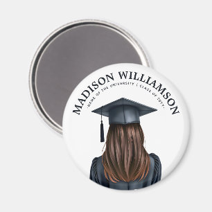 Personalisiert Moderner Abschluss Weibliche Gradui Magnet