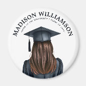 Personalisiert Moderner Abschluss Weibliche Gradui Magnet (Vorne)