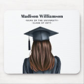 Personalisiert Moderner Abschluss Weibliche Gradui Mousepad (Vorne)
